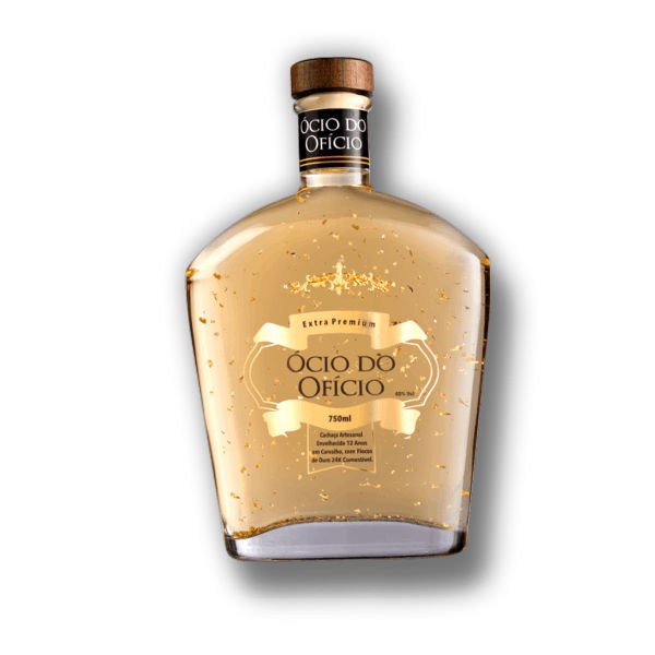 Cachaça Personalizada com Flocos de Ouro