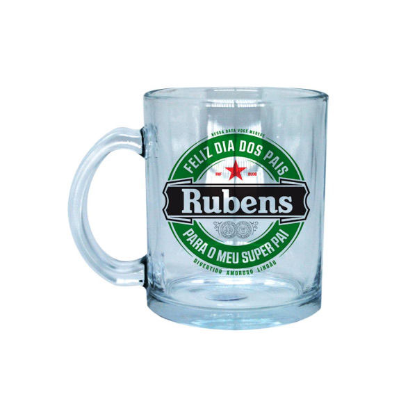 Caneca de vidro personalizada