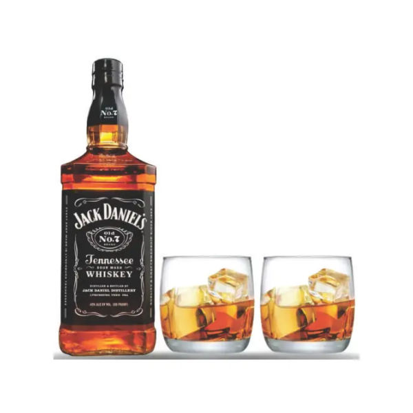 Kit Whisky Jack Daniels com 2 Copos de vidro