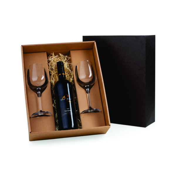 Kit vinho com taças Presente Empresas