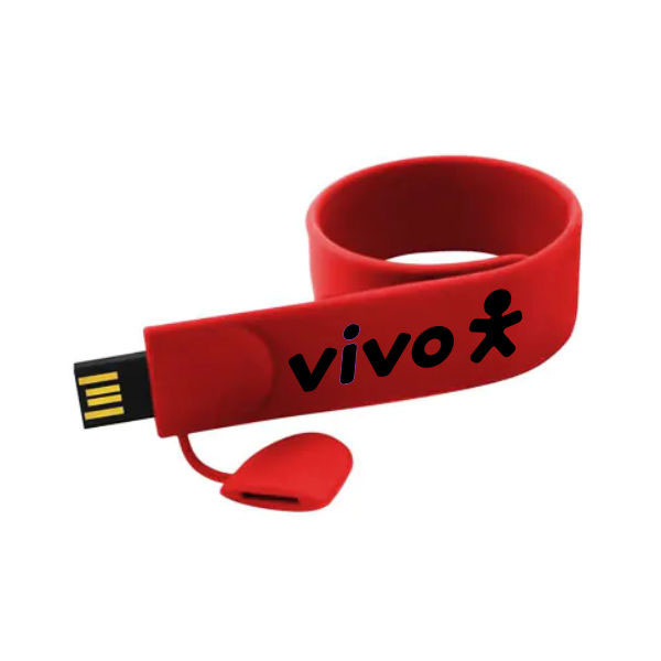 Pen drive pulseira colorida personalizada