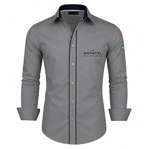Camisa Social Slim Manga Longa Personalizada