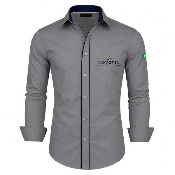 Camisa Social Slim Manga Longa Personalizada