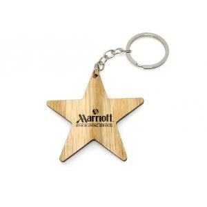 Chaveiro Madeira Forma De Estrela