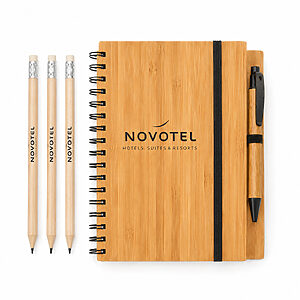 Kit Ecológico Agenda Bambu e Lápis Semente