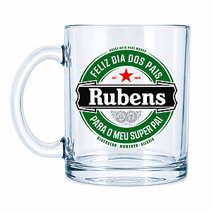 Caneca de vidro personalizada