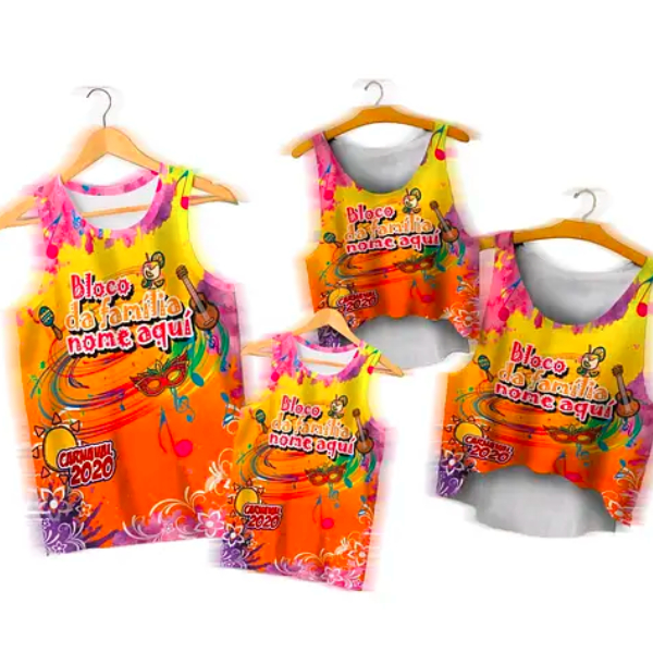 Kit Carnaval Abadá para Família Personalizado