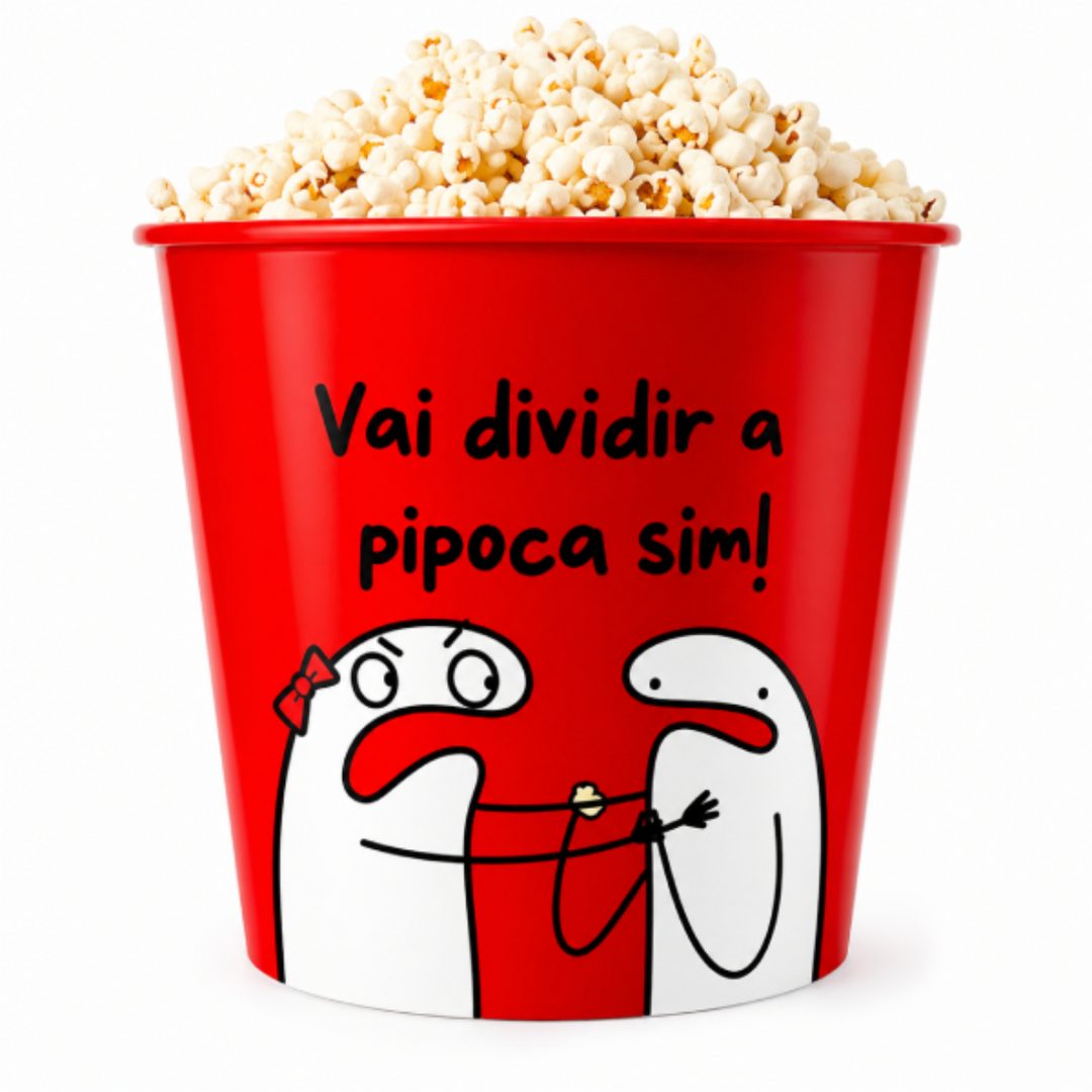 Balde de Pipoca Vermelho para Personalizar