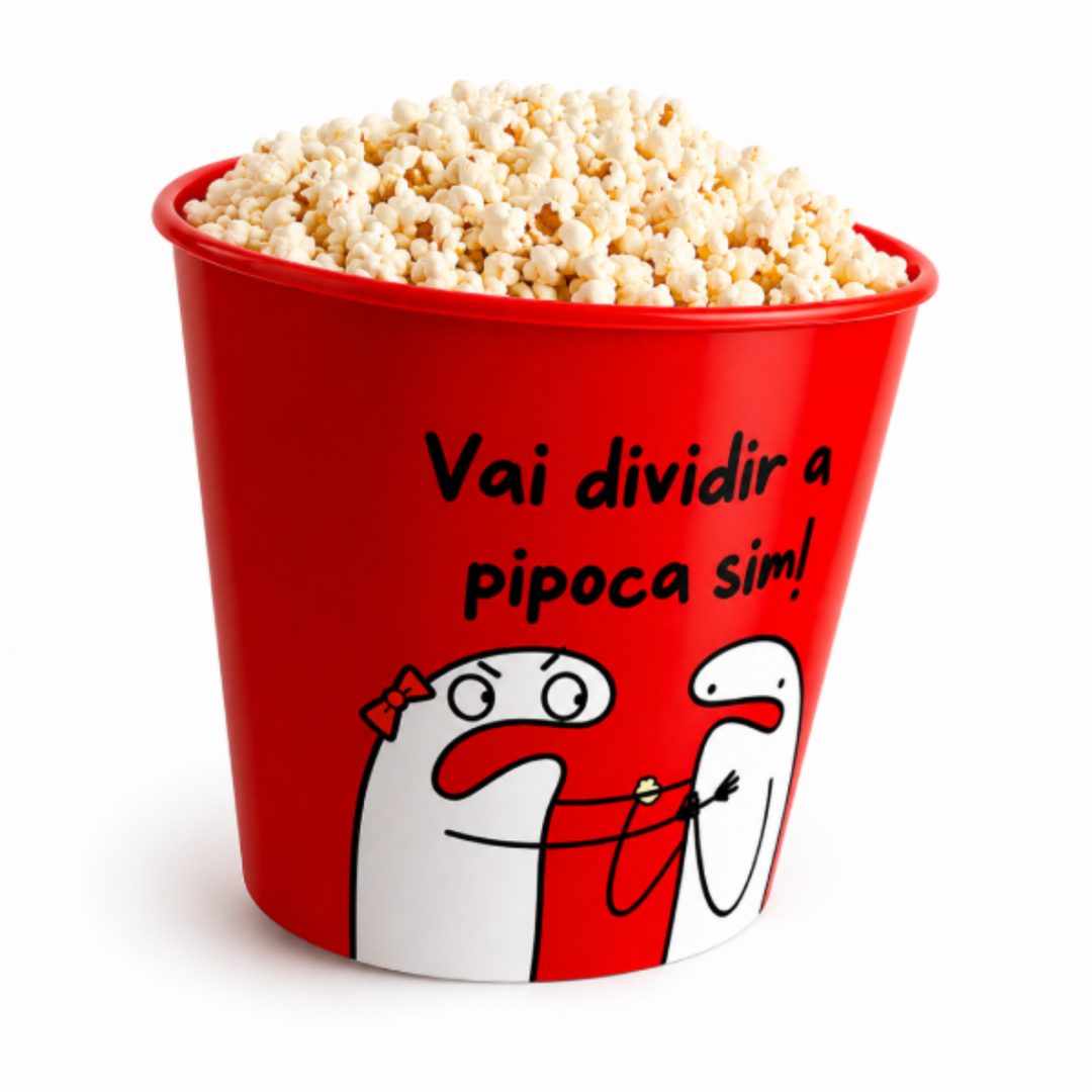 Balde de Pipoca Vermelho para Personalizar