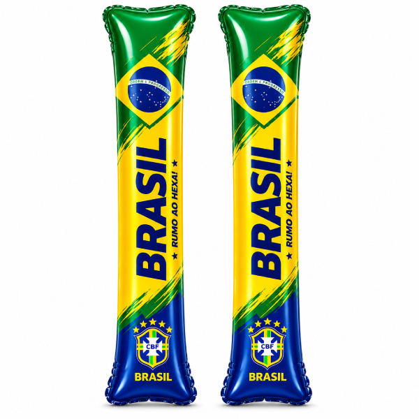 Bate Bate Inflável Torcedor Brasil Copa Do Mundo Kit Com 2
