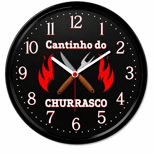 Churrasco Personalizado Relógio de Parede