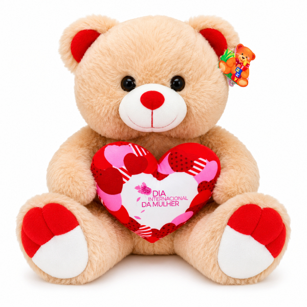 Urso de Pelúcia Dia da Mulher