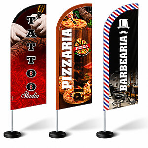Bandeira Personalizada – Wind Banner – Base, Haste e Tecido