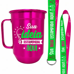 Canecas de Alumínio Personalizadas com Cordão