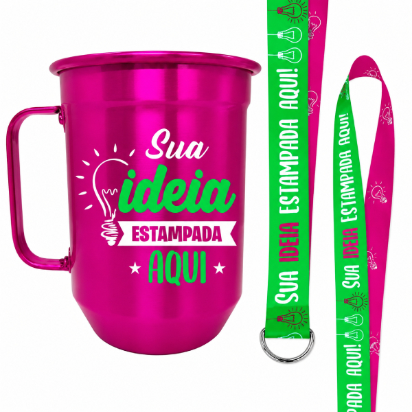 Canecas de Alumínio Personalizadas com Cordão