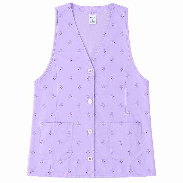 Jaleco Feminino Floral com Botões na Manga