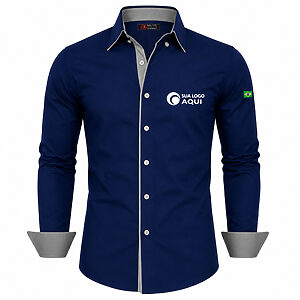 Camisa Social Corporativo Manga Longa Personalizada