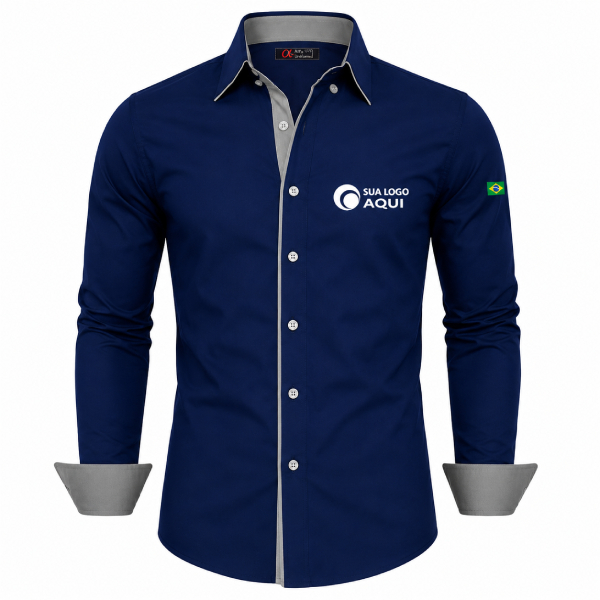Camisa Social Corporativo Manga Longa Personalizada