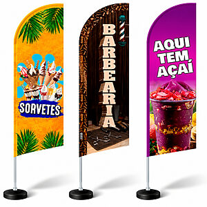 Wind Banner Personalizado Uso em Ambientes Externos