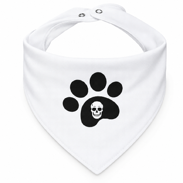 Bandana Caveiras com o Nome do Pet