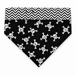 Bandana Dupla Face Caveira Preto e Branco