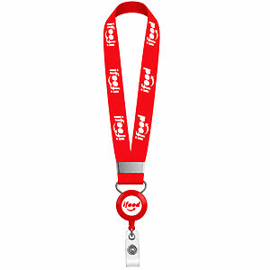 Porta Crachá Retrátil com Cordão Personalizado