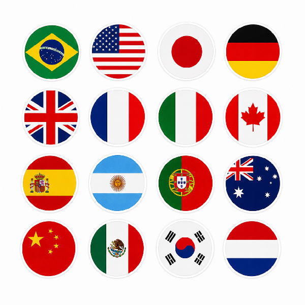 Adesivo Resinado de Países Personalizado