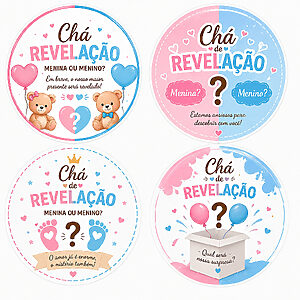 Adesivos Chá Revelação Personalizados