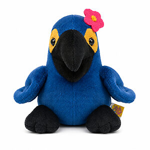 Arara Azul com Flor